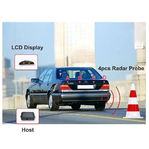 LED Driver Parking Assistance Sensor System Car Reverse Backup Radar Buzzer Warning Alarm LED Display with 4 Parking Sensors