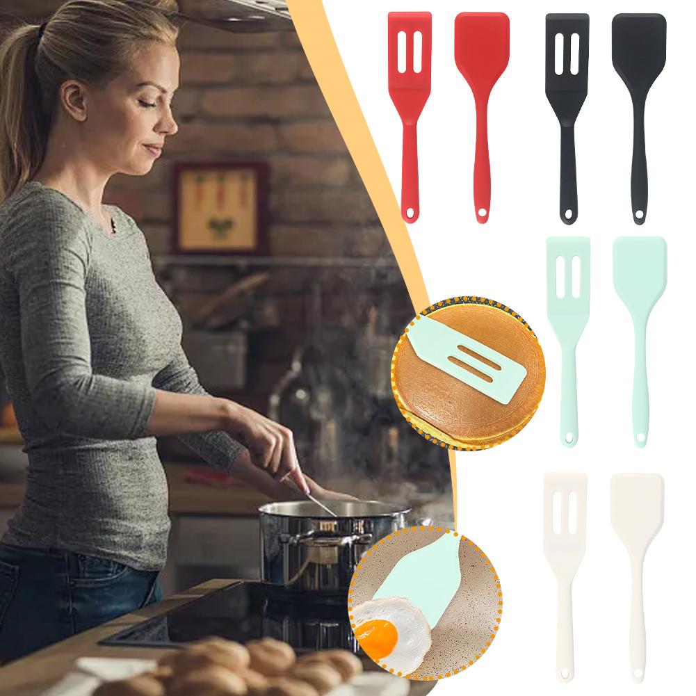 Food Grade Silicone Spatula Set Resistant Non-Slip Soft Head Saving For Non-Stick Safe Pans Col P5O3