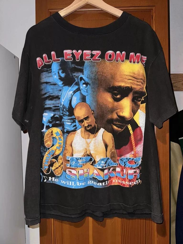 Vintage Tupac 2Pac Shakur 90s Rap Hiphop Black Unisex T-shirt S-5XL WA1944