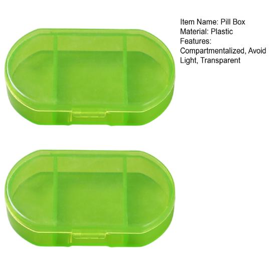 2 Stück Pillenhalter Große Kapazität Platzsparend Lebensmittelqualität Sichtbar Büro Zuhause Mini-Etui Reisezubehör