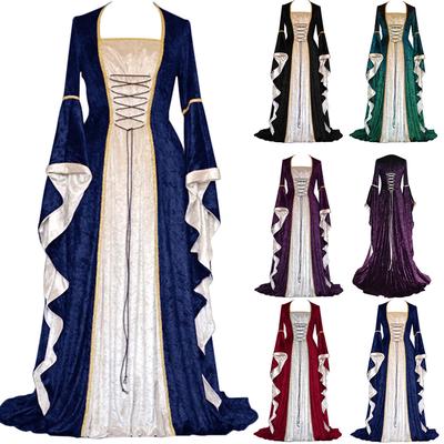 Kadın Vintage Yere Kadar Gotik Cosplay Elbise