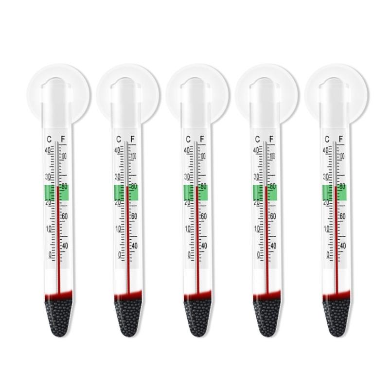 5pcs Professional Underwater Glass Thermometers Accurate Temperature Monitor for Aquariums Hydroponics and Greenhouses Use