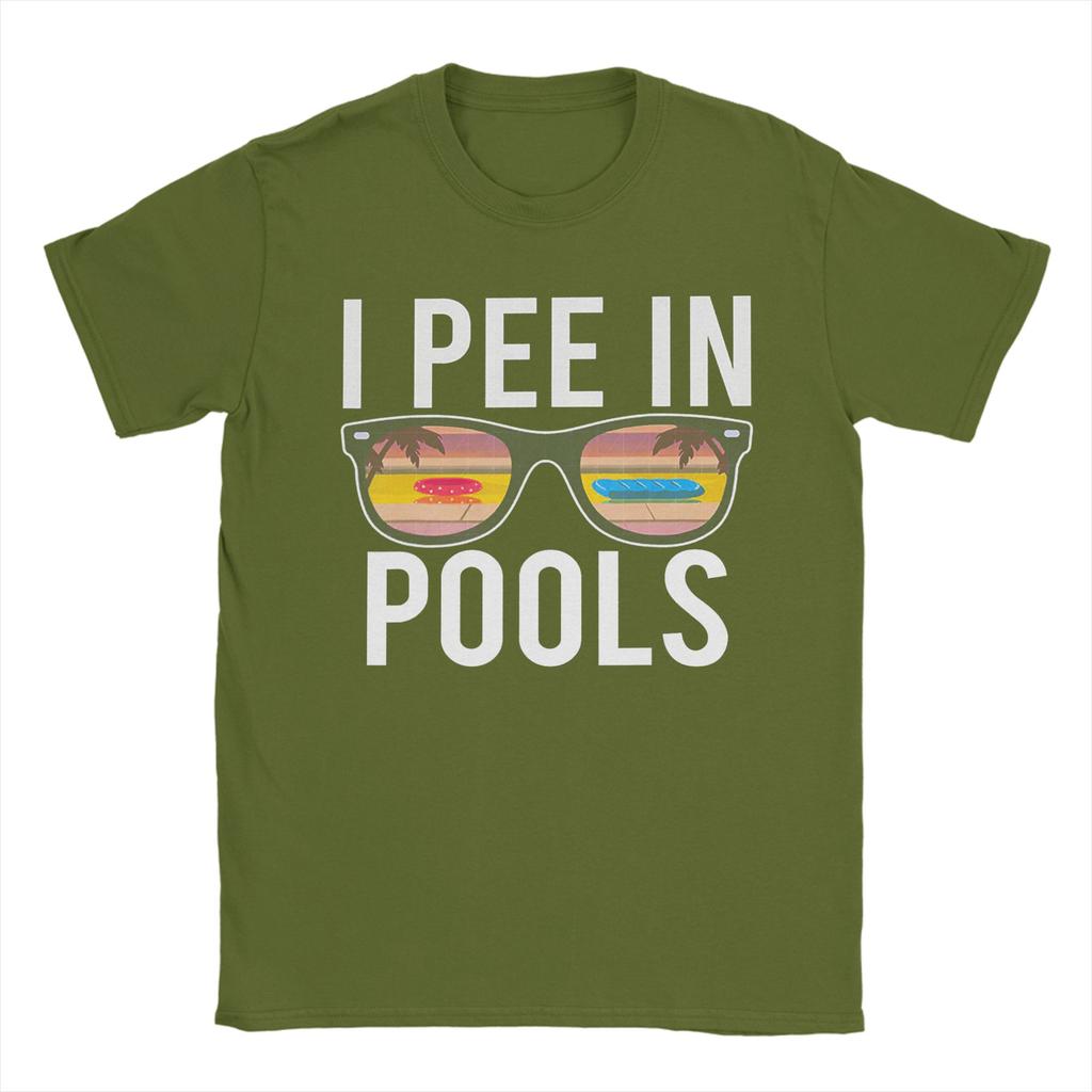 I Pee In Pools Funny Vacation T Shirt Summer  100 Cotton T Shirts For Mens PopularTee Shirt ShortSleeved Vintage Tops