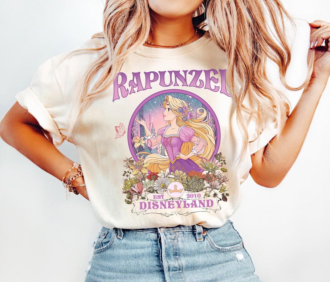 

2026 Summer Disney Rapunzel Graphic Tshirt Men Women Fashion Cotton Quality Casual Loose Short Sleeve Classic Unisex L