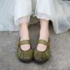 The first layer of soft cowhide soft sole bag head women's shoes retro shallow mouth single shoes new non-slip casual and comfortable