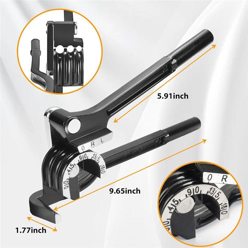 A34R Tube Bender -180 Degree 3 In 1 Pipe Bender Suitable For Bending 1/4Inch 5/16Inch 3/8Inch OD Copper,Brass & Steel Pipes