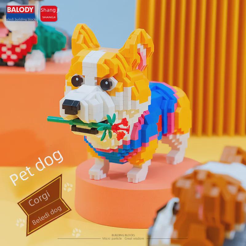 Husky & Schnauzer Toy Building Blocks - Cute Pet Dog Assembly Set for Kids