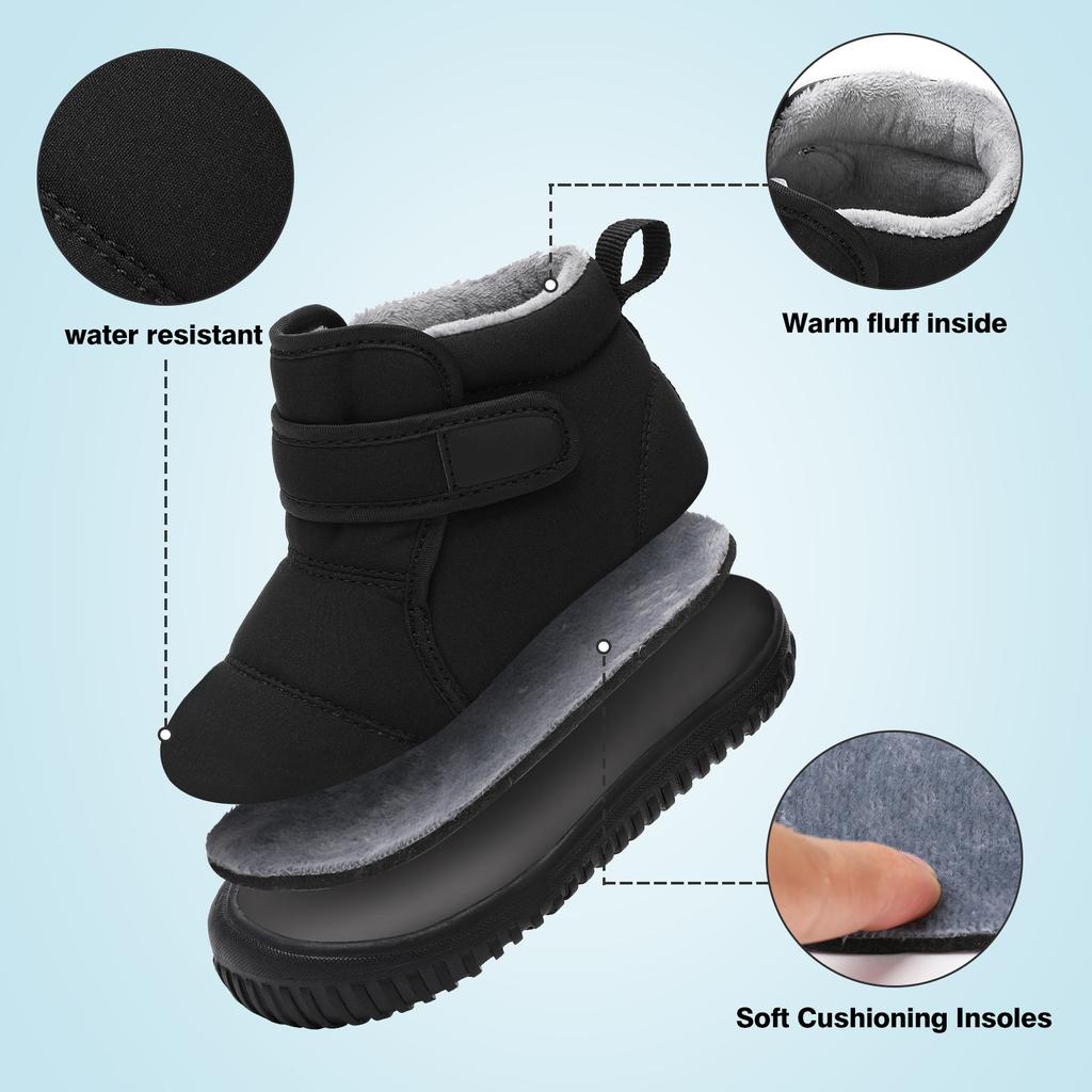 New 2025 Kids Snow Boots Girls Ankle Winter Boots Warm Plush Boys Fur Shoes Children Platform Boots Size 20-28