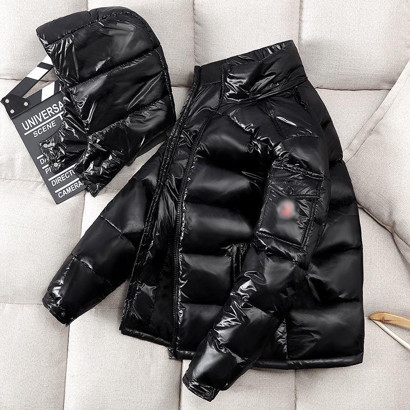 Pánská lesklá zimní bavlněná bunda – S kapucí, stylová a zateplená svrchní oděv