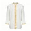 Men 2‑Piece Casual Set, Long Sleeve Mandarin Collar Embroidered African Style Shirt & Pants