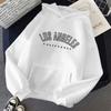 Los Angeles Hooded Sweatshirt with Letter Print, Men's and Women's Styles. Los Angeles Casual Hooded Sweatshirt, Fashionable.