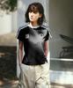 THE GREEN LAB Soccer Football Color Block Short Sleeve T-Shirt [Black]
