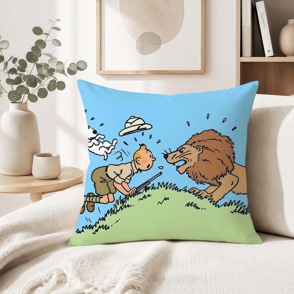art dog comic soft pillowcase cute t-t-T-Tin-tinES-S-S fun Sofa Home S-S-SnowyS Living Room Decor bed hogar pillowcover gift