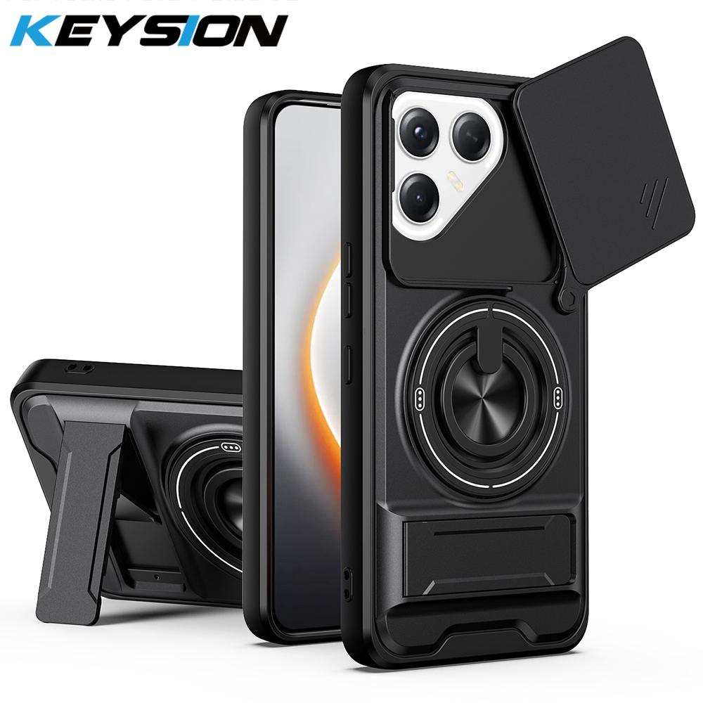 KEYSION Magnetic Phone Case for TECNO POVA 7 Ultra 5G 7 Pro Slide Camera Protection Upright Kickstand Ring Shockproof Back Cover