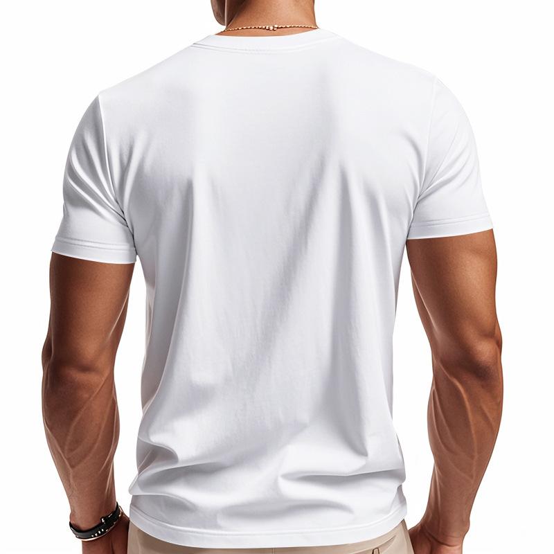 Men's V-Neck Quick-Dry Breathable Casual Sports Short Sleeve T-Shirt.