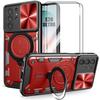 Coque Antichoc - BOOLING - pour Samsung Galaxy S26 Ultra - avec Protection Caméra - Rouge - 2 Vitre
