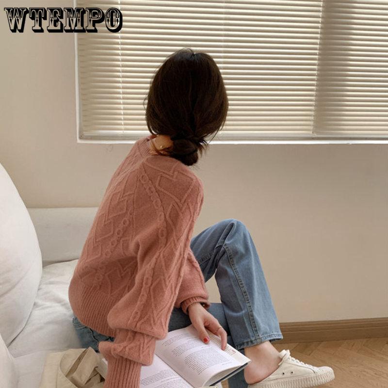 Frühling und Herbst Damen Pullover lose V-Ausschnitt Top Kurzmantel Pullover Mode Minderheit Pullover