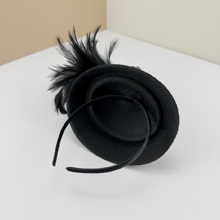 1920s Medieval Hairpin Feather Felt Hat Prom Party Hair Clip Headband Anti-Slip