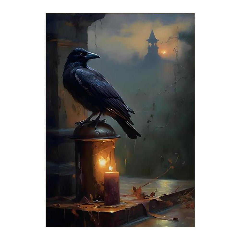 Dark Academy Art Wall Poster Victoria Crow Witch Ghost Black Cat Halloween Background Decoration Gothic Image Printing Holiday Gifts Canvas Painting