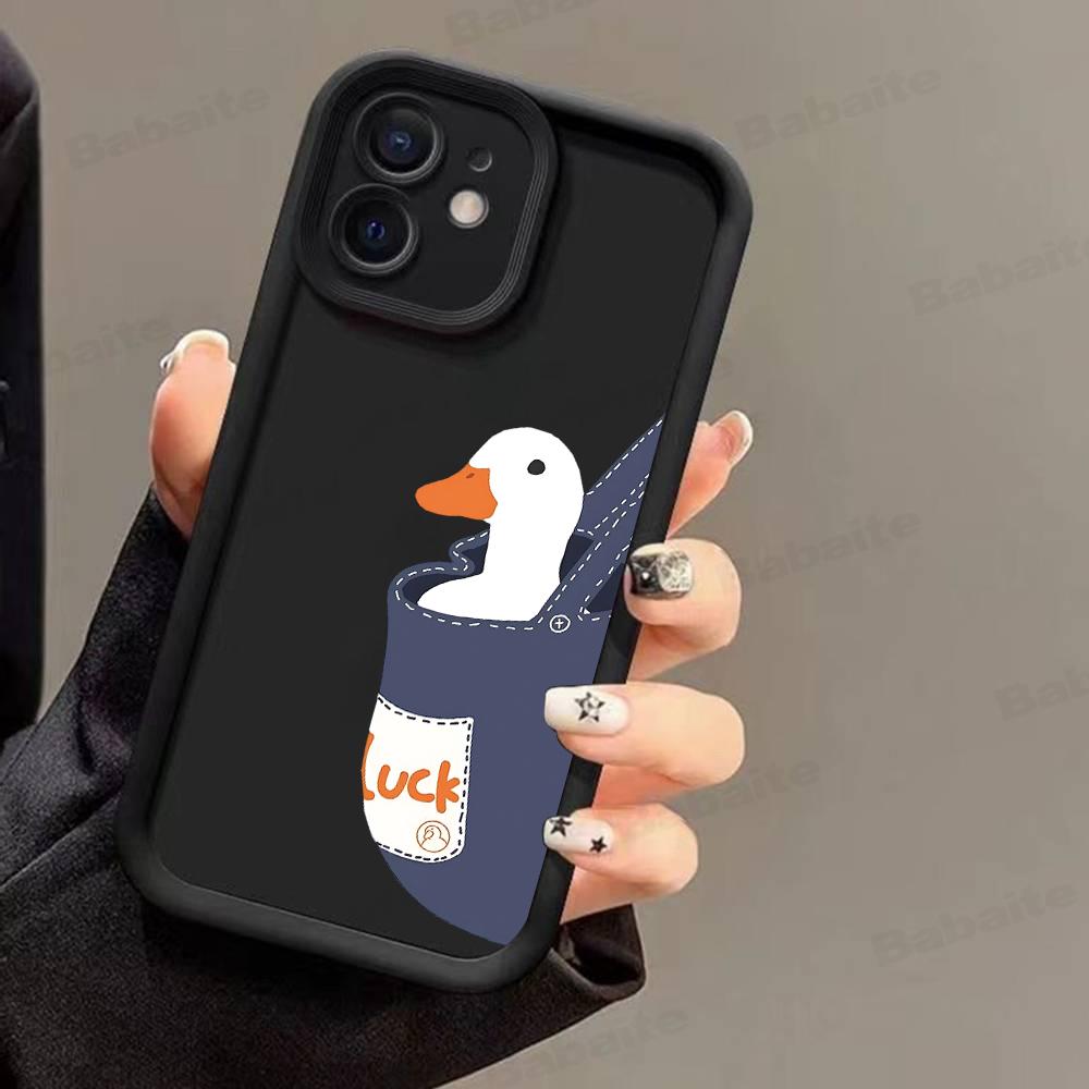 Cartoon Ente Gans Handyhülle für iPhone 17e 17 16e 16 15 14 13 12 11 Air Pro Max Mini XR XS X 7 8 6 6s Plus Weiche TPU-Rückseite