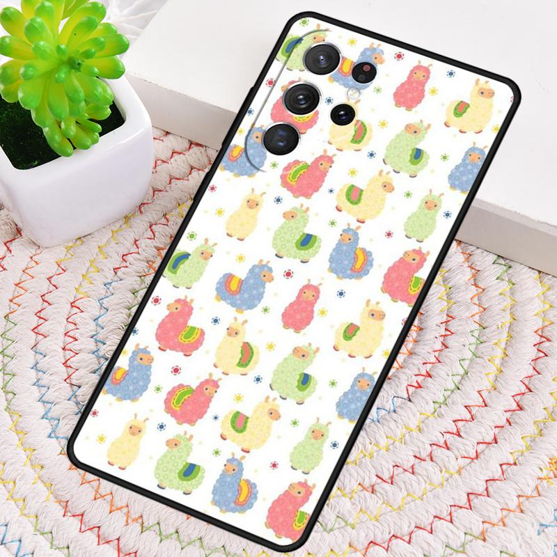 Kawaii Cute Llama Alpaca Silicone Phone Case For Samsung Galaxy note 10 pro S26 S25 S24 S23 S22 S21 Plus S25Ultra Capa Cover