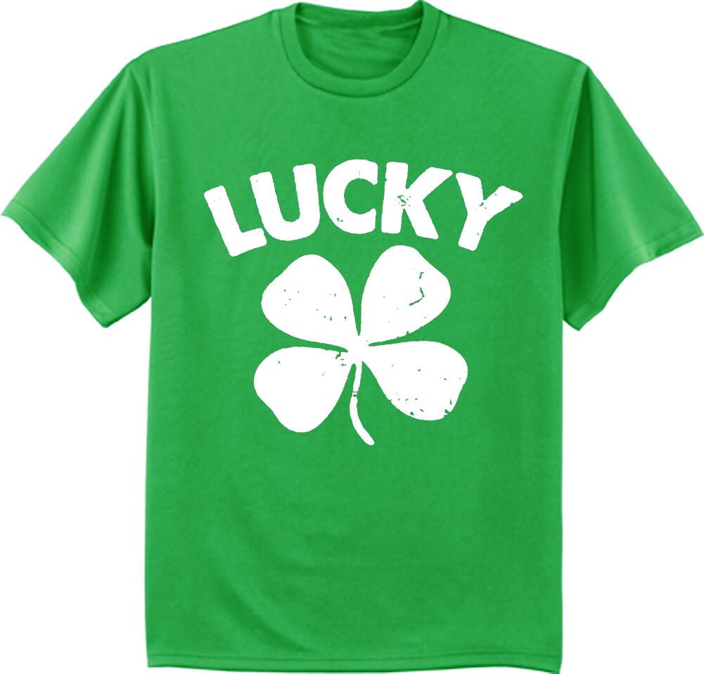 Big and Tall T-shirt Funny St Patricks Day Lucky Shamrock Good Luck Charm Tee XXL