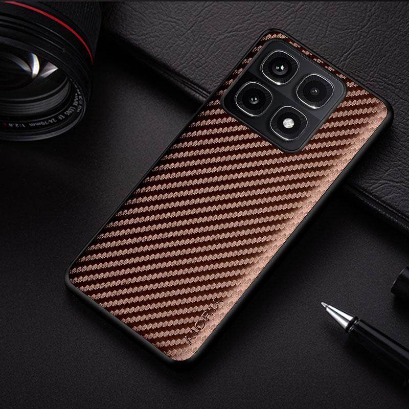 

Ударопрочный тонкий чехол из углеродного волокна для Xiaomi 14T Pro, нескользящий защитный чехол для всего тела, Funda Xiaomi 14T Pro кофейный