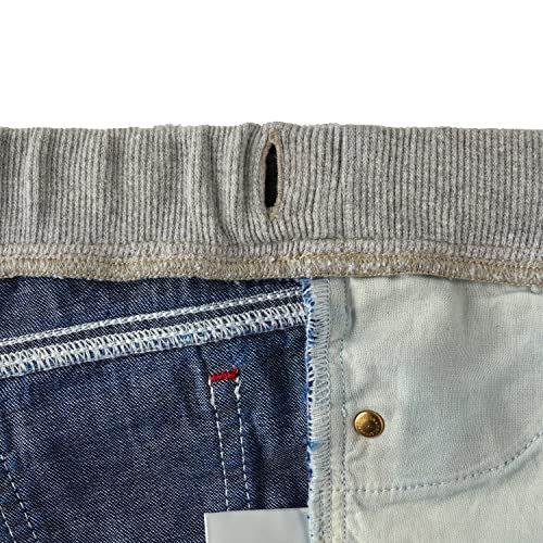 Miki House 10-3205-490 Pants, Long Pants, Denim, Hickory, Logo, Simple, Boys, Girls, Baby, Kids, Children's Clothing, Indigo Blue, 130