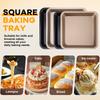 7/8 Inch Square Non-Stick Baking Pan Set, Vintage Golden -Resistant Cake Pan For Lasagna & Brownies, Dishwasher Safe