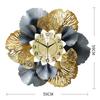 Metal Wall Clock Circular American European Creative Ginkgo Leaf Wall Clock Fashion Living Room Decoration Luxury Art WallL7O9F5