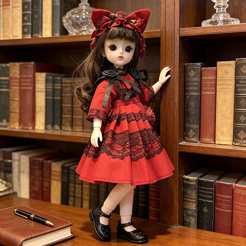 30cm Lolita Doll Outfit Set 6-Point BJD Dolls Clothes Only Non-Plush Toy Girls Ages 4-6