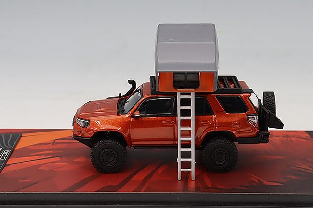FREESTYLE Gaincorp Products Scale Toyota 4Runner Widebody Overland DiecastTalk Custom Inferno Orange Finished Model 1/64 (clean) DTG0018-OR