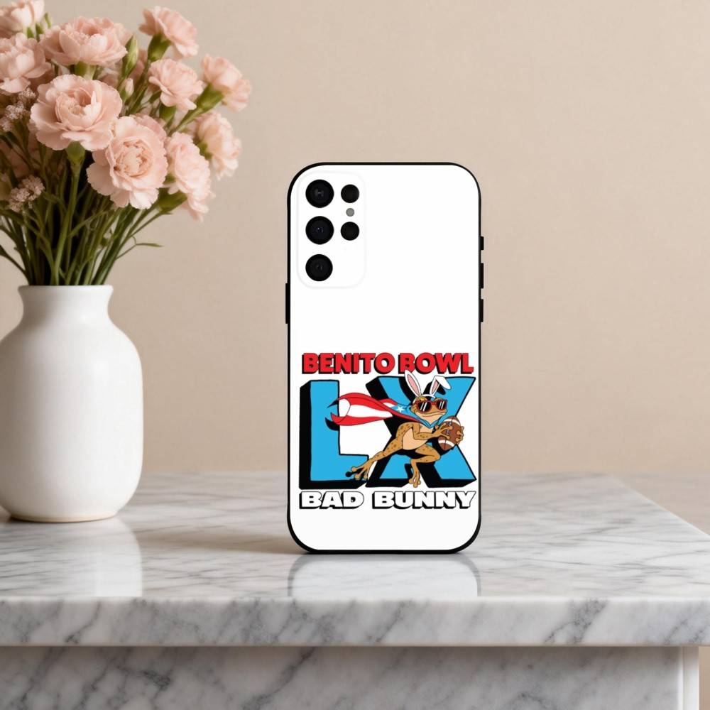 B-bad Bunny Super B-bowl Phone Case For Samsung S25,S24,S21,S22,S23,S30,Ultra,S20,Plus,Others Soft Black Cover