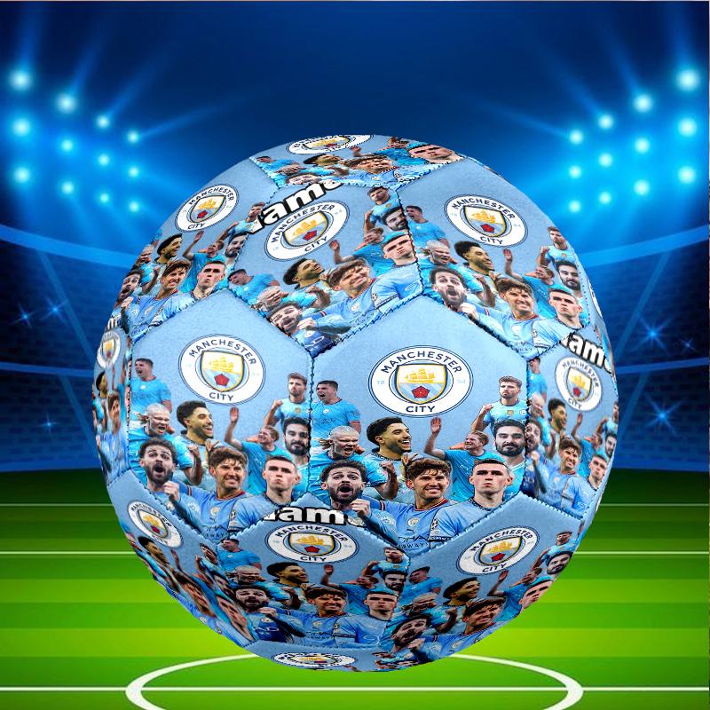 Individueller Name Personalisierter Manchester City FC-A Druck Größe 5 Fußball Training & Spiel Fußball, für Team, Kicken, Geschenk für Fußball-Enthusiasten