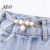 Removable Waist Tightener 2Pcs Faux Pearl for Pants, Reusable Cincher Pin Fashion Accessories Loose Jeans, No Sewing Waistband Skirts Skirt