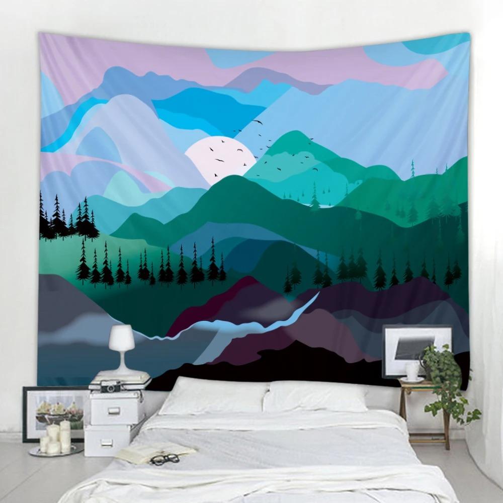 Mountain Sunrise Home Art Wall Hanging Office Living Room Tapestry Home Wall Decoration Tapestry