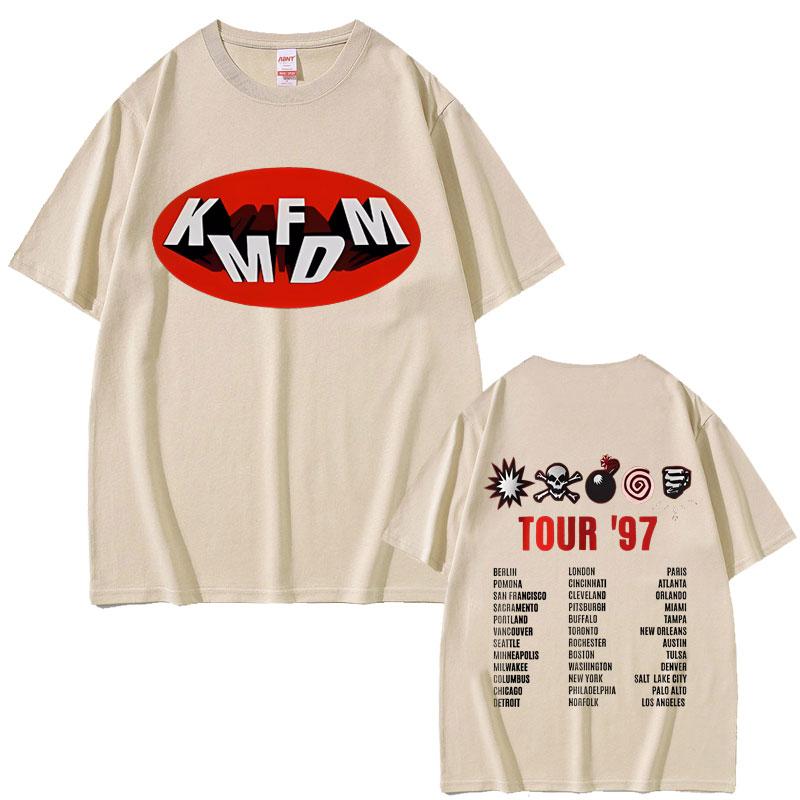 

Rock Band Kmfdm Tour 97 Graphic Print T-shirt Summer Men Women Vintage Gothic Punk Streetwear Male Casual Pure Cotton T Shirts 4XL