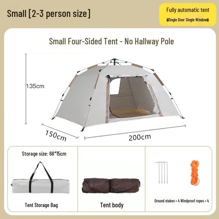 Silver-Coated Two-in-One Portable Camping Tent with