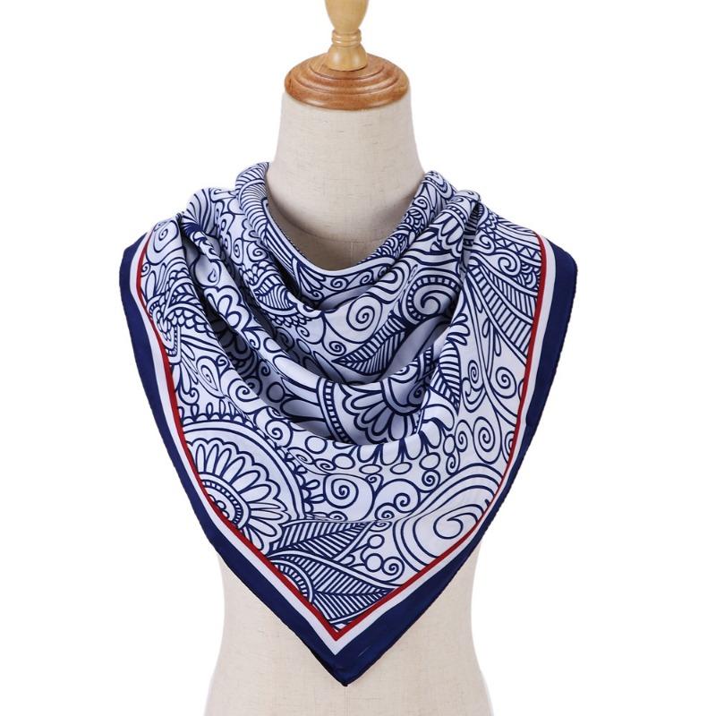 Роскошный шелковый шарф 90x90 см — фото 13