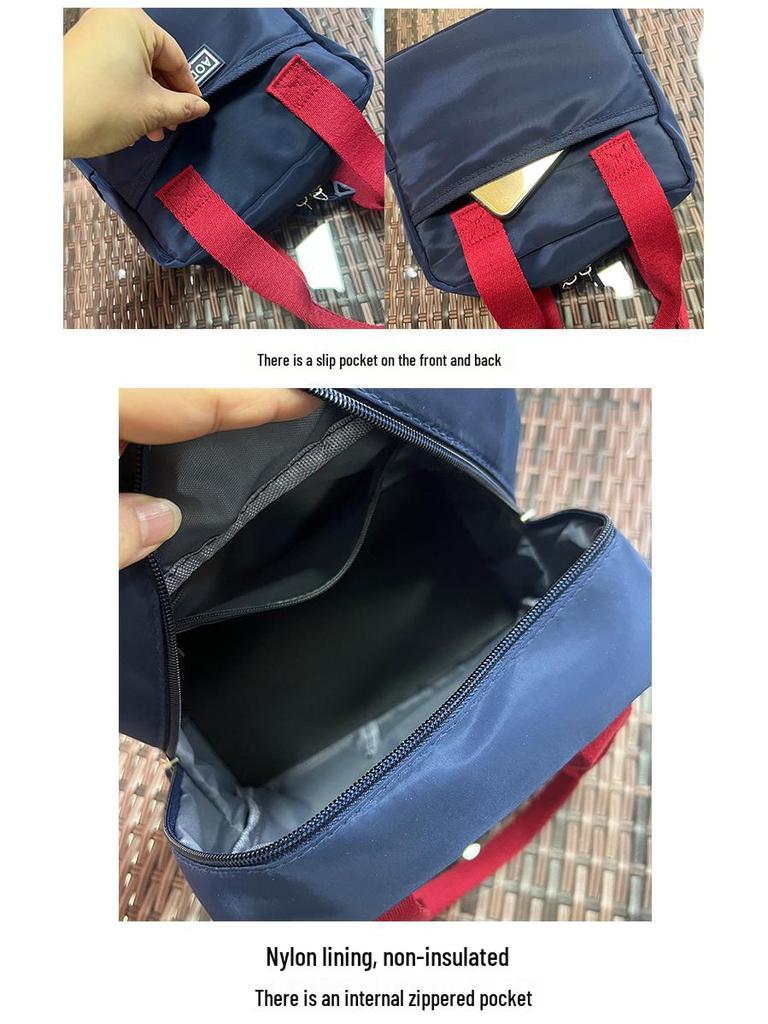 Niche Korean Colorblock Water-Repellent Tote: Versatile Women's Lunch, Work & Mommy Bag