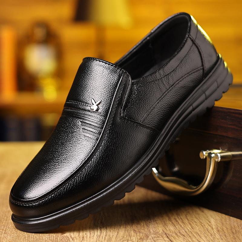 Summer new soft leather beanie shoes business men's casual leather shoes men's shoes men's derby shoes