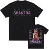 SHAKIRA Las Mujeres Ya No Lloran Tour 2026 Camiseta Unissex Streetwear Design de Cantora Estampa Gráfica Merch Camisetas Camisetas Masculinas Camiseta de Banda Tops de Verão