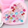 10/24/36/Set Niedliche Cartoon Acryl Kleine Ringe Herzförmige Geschenkbox Set Harz Kinderspielzeug Schmuck Das Beste Weihnachtsgeschenk Ringe