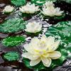 Fake Lily Pads for Ponds Pond Decor Lily Pads Realistic Artificial Lotus Lily Pads for Garden Pond Decor Faux Blooms for Patio