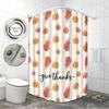 1pc Autumn Harvest Festival Pumpkin Print Waterproof Shower Privacy Hanging Curtain with 12 Hooks Multiple Size Machine Washable