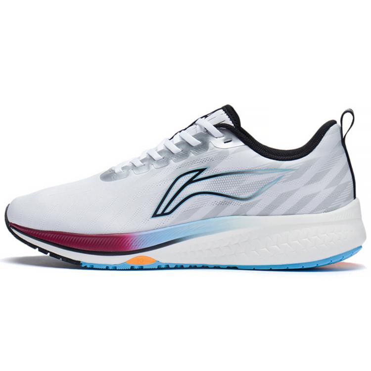 New LiNing Red Hare 5 Cushioned Slip Resistant Breathable Rebound Low Top Running Shoes White Light Gray ARMS009-8