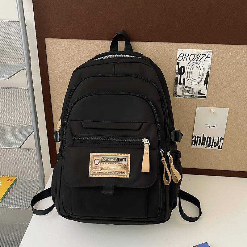 

Backpack Girls School Bag High School Female College Student High School Student Bag Large Capacity Trend Men s Bag чорний