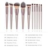4/9/10/14PCS Makeup Brushes Champagne Gold Handle Foundation Concealer Blush Brush Eyeshadow Eyebrow Brush Beauty Tools