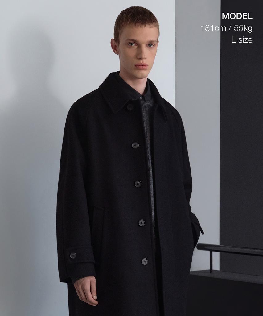 Musinsa Standard Fortex Felt Oversized Balmacaan Coat [Black]