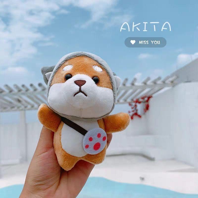 Small Shiba Inu Plush School Bag Pendant Keychain Ins Doll Keychain Backpack Pendant Cute Doll Keychain